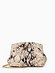 Клатч-ридикюль из мягкой кожи под питона в бежевых тонах с ремешком на плечо  Arcadia