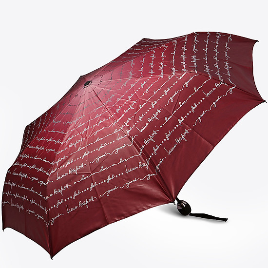 Бордовый складной зонт с монограммой  Laura Biagiotti