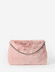 Пудрово-розовая сумочка-клатч из искусственного меха  Roberta Gandolfi