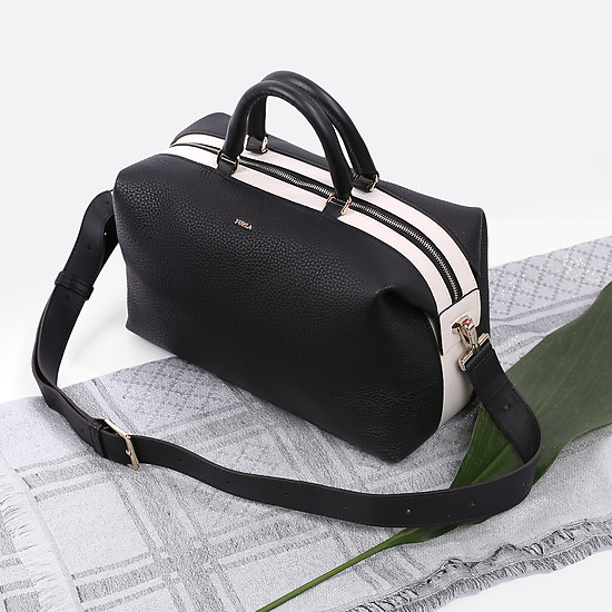 Черная вместительная сумка с контрастной полосой Blogger  Furla