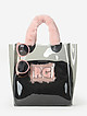 Прозрачная сумка из пластика с декором из розового искусственного меха  Roberta Gandolfi