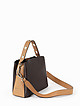 Небольшая сумка из коричневой и карамельной кожи с двумя съемными ремешками  Alessandro Beato