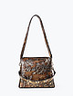 Небольшая сумка из коричневой кожи с золотистым напылением и цветочным тиснением  Alessandro Beato