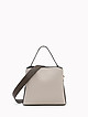 Небольшая сумка из светло-серой и серо-бежевой кожи с двумя съемными ремешками  Alessandro Beato