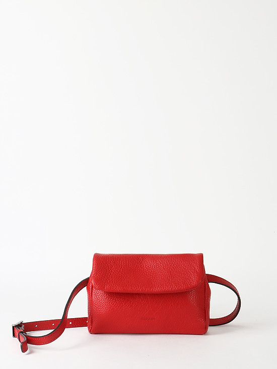 Маленькая красная поясная сумка из мягкой кожи  Ripani