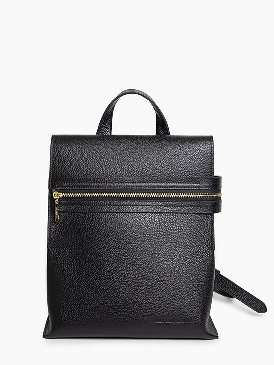 Черный кожаный деловой рюкзак  Alessandro Birutti