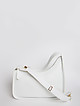 Белая кожаная сумка кросс-боди асимметричной формы  Alessandro Birutti