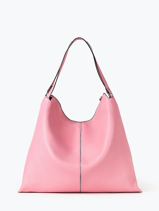 Мягкая сумка на плечо из розовой кожи  Ripani