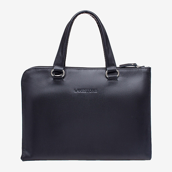 Мужская деловая сумка-папка из кожи в черном цвете  LAKESTONE