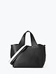 Черная сумка-шоппер в трансформирующемся силуэте из мягкой кожи с двумя ремешками в комплекте  Ripani
