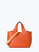 Оранжевая сумка-шоппер в трансформирующемся силуэте из мягкой кожи с двумя ремешками в комплекте  Ripani