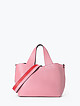 Розовая сумка-шоппер в трансформирующемся силуэте из мягкой кожи с двумя ремешками в комплекте  Ripani