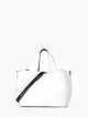 Белая сумка-шоппер в трансформирующемся силуэте из мягкой кожи с двумя ремешками в комплекте  Ripani
