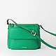 Базовая сумка кросс-боди из зеленой сафьяновой кожи  Ripani