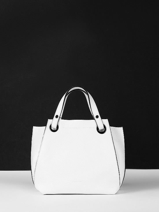 Белая сумка-тоут из мягкой кожи с золотистым интерьером  Ripani