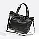 Лаконичная и вместительная сумка-мешок из натуральной черной кожи  Giuliani Romano