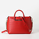 Красная сумка-тоут из плотной кожи с тиснением под крокодила  Ripani