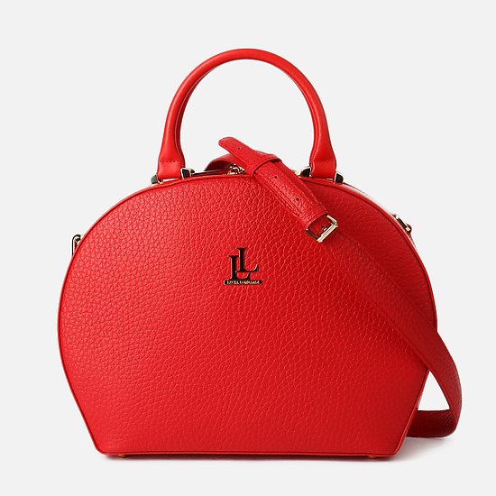 Круглая кожаная сумка среднего размера в красном цвете  Lucia Lombardi