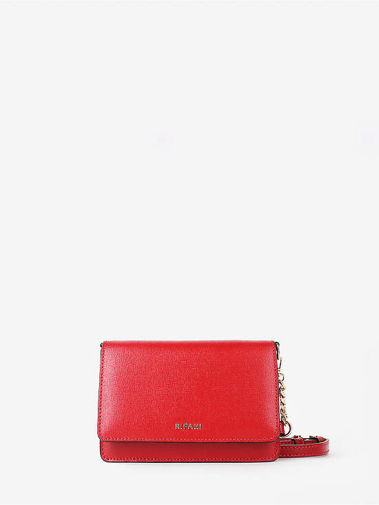 Миниатюрная сумочка кросс-боди из красной сафьяновой кожи со съемным ремешком  Ripani