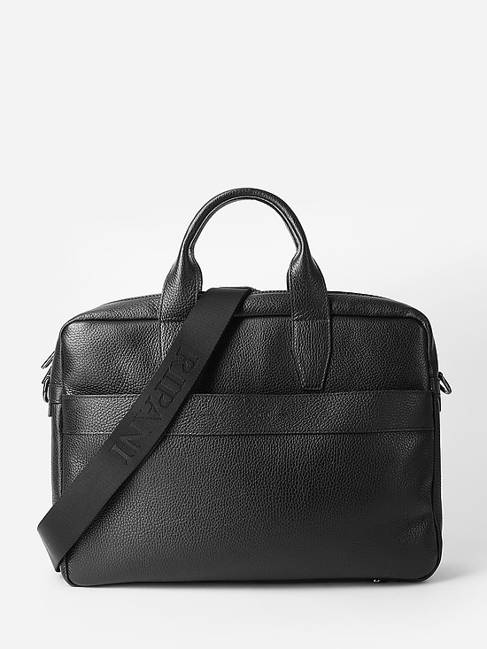 Черная мужская сумка с внешними карманами на молнии  Ripani