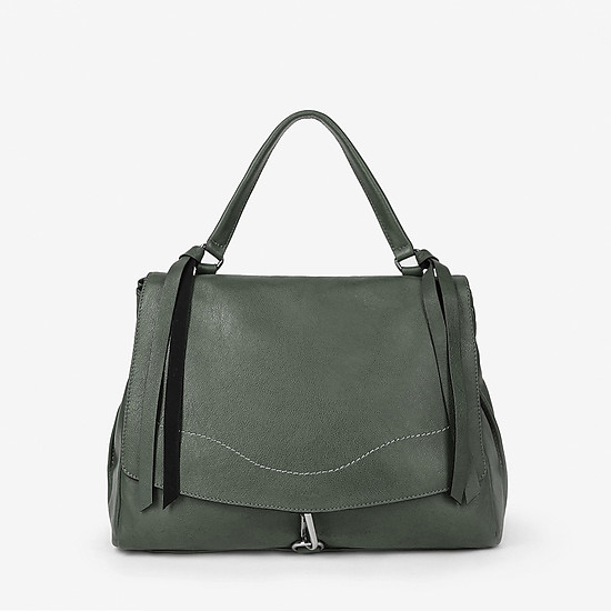 Мягкая сумка-сэтчел из кожи зеленого оттенка  Ripani