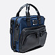 Синяя сумка-портфель из прочного нейлона и гладкой кожи YO1  Alpha
