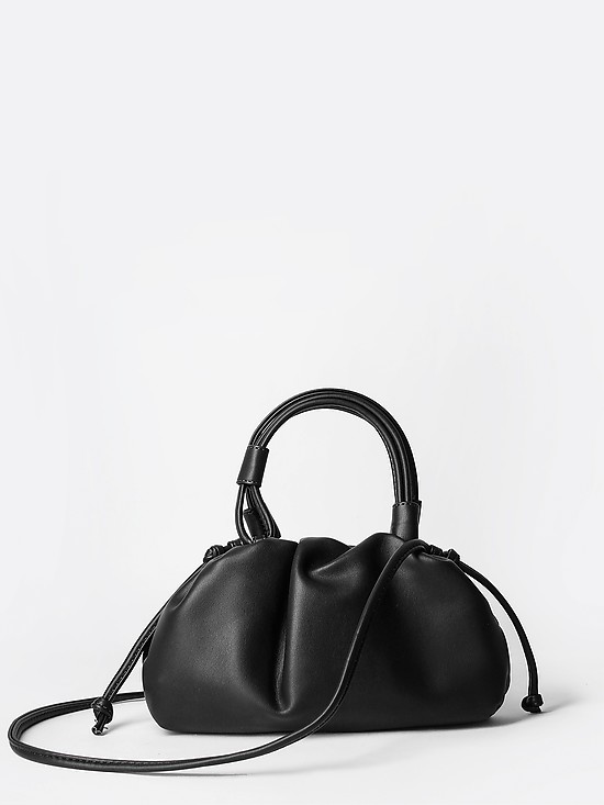 Мягкая черная сумка-багет из экокожи  Boogie Street