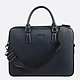 Темно-синий кожаный портфель с черным дополнительным ремнем  Alessandro Beato