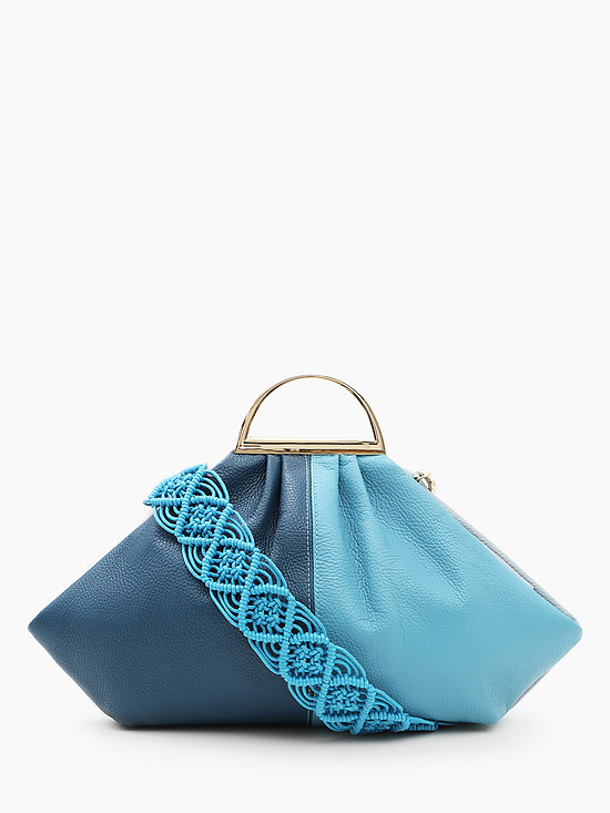 Разноцветная двусторонняя сумка-тоут в форме ридикюля из мягкой кожи  BE NICE