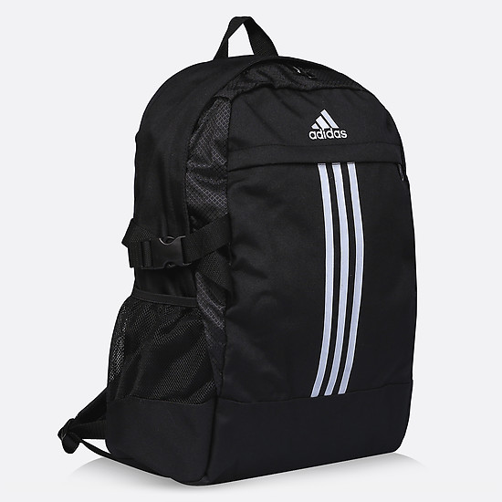Функциональный черный рюкзак с фирменным белым принтом  Adidas