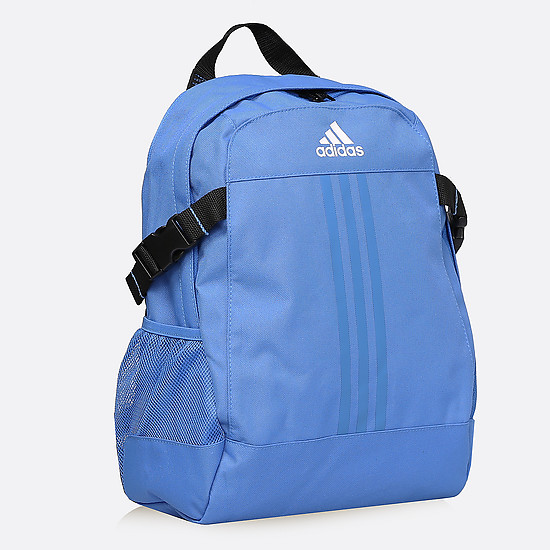 Функциональный рюкзак голубого цвета с фирменным белым принтом  Adidas