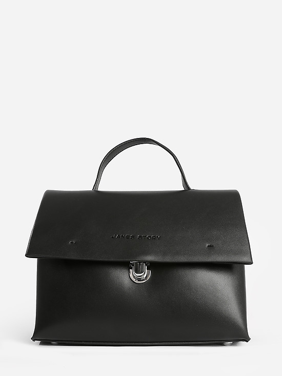 Черная классическая сумка-портфель из натуральной кожи  Jane's Story