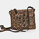 Маленькая сумочка кросс-боди из натуральной коричневой кожи с ярким декором  Campomaggi