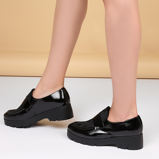 Ботинки Wonders C4701 gloss black velvet