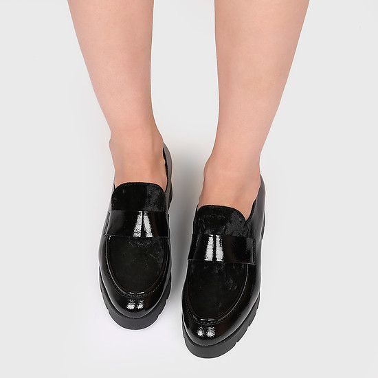 Ботинки Wonders C4701 gloss black velvet