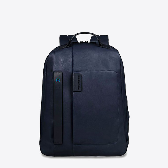 Мужской кожаный рюкзак большого размера синего цвета  Piquadro