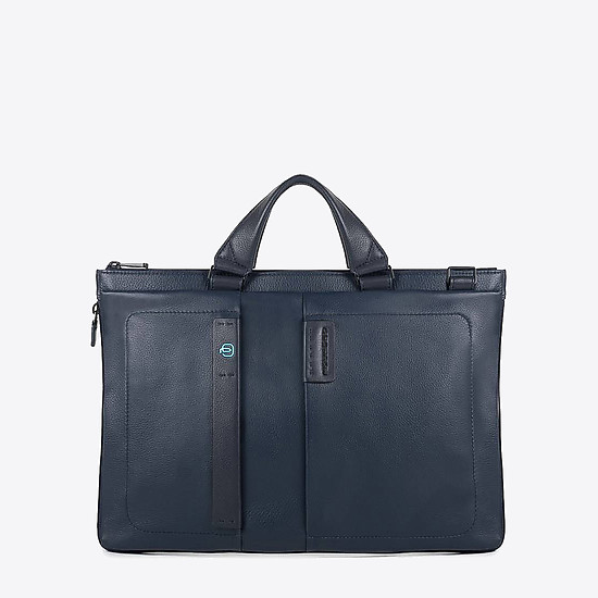 Синяя кожаная сумка для ноутбука  Piquadro