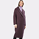 Пыльно-фиолетовое двубортное шерстяное пальто  FIKSSON