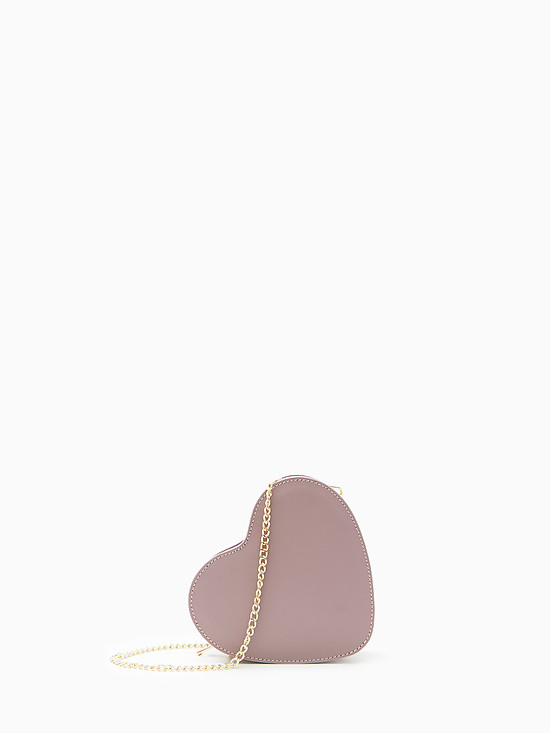 Пыльно-розовая сумочка кросс-боди из плотной кожи в форме сердца  BE NICE
