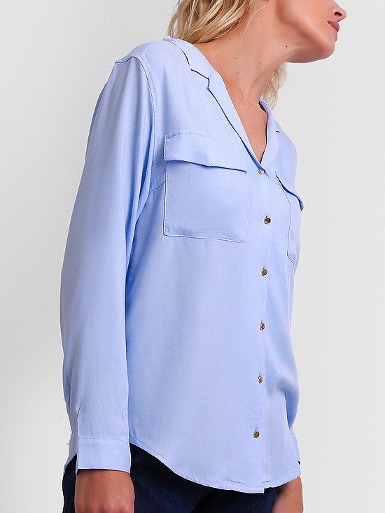 Блузы и рубашки VILATTE D29-643 light blue