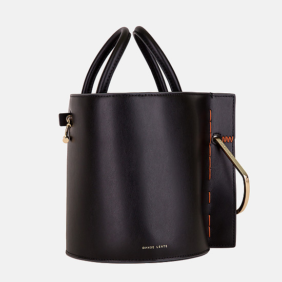 Черная кожаная сумка-ведро Bobbi небольшого размера  Danse Lente