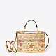 Золотистая кожаная сумочка с принтом цветов Arlettis Precious  Coccinelle