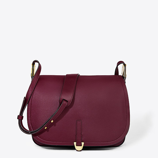 Бордовая кожаная сумка через плечо Fauve Smooth среднего размера  Coccinelle