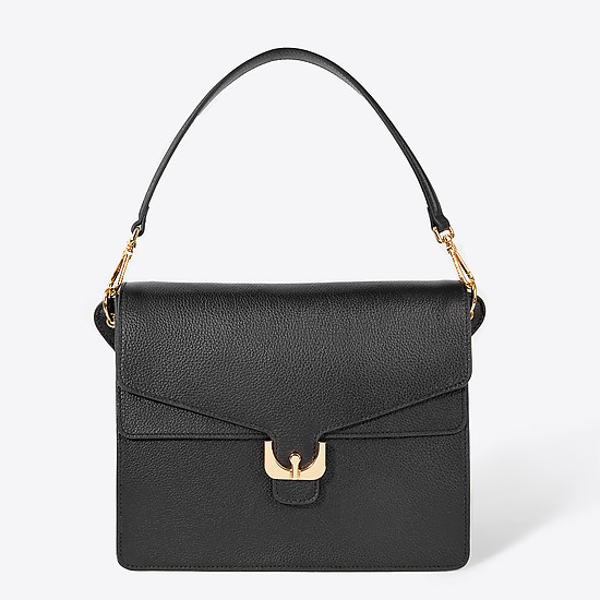 Черная кожаная сумка Ambrine Soft среднего размера  Coccinelle