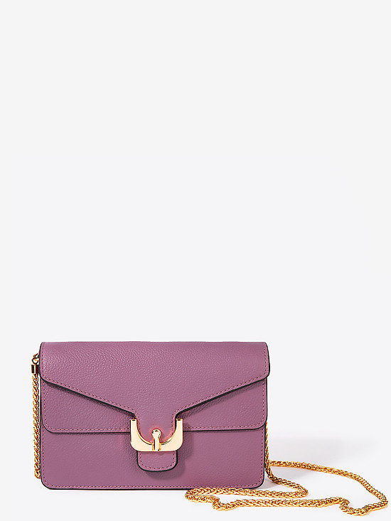 Фиолетовая кожаная сумочка кроссбоди Ambrine Soft маленького размера  Coccinelle