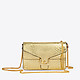 Золотистая кожаная сумочка-кроссбоди Ambrine Metal Python маленького размера  Coccinelle