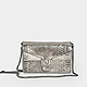 Серебристая кожаная сумочка-кроссбоди Ambrine Metal Python маленького размера  Coccinelle