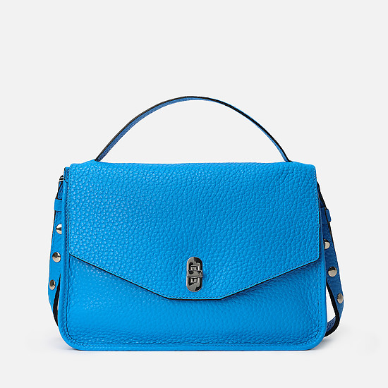 Прямоугольная кожаная сумочка Taris в голубом цвете  Coccinelle