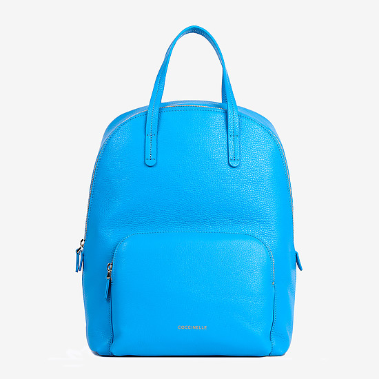 Стильный городской рюкзак Dione из мягкой кожи голубого цвета  Coccinelle