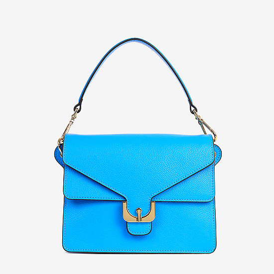 Небольшая голубая сумка-флап Ambrine Medium из плотной кожи  Coccinelle